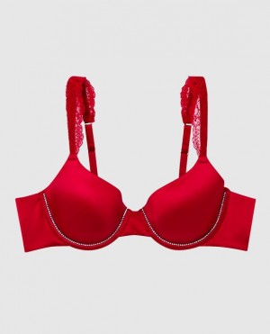 La Senza Lightly Lined Full Coverage Women's Bras Red | IVdW5yLP