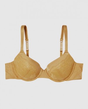 La Senza Lightly Lined Full Coverage Women's Bras Gold | JSl9G5FZ