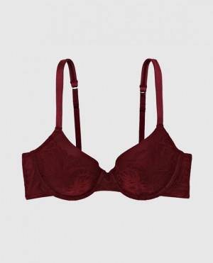 La Senza Lightly Lined Full Coverage Women's Bras Red Burgundy | DtRNW3w1