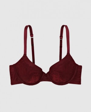 La Senza Lightly Lined Full Coverage Women's Bras Red Burgundy | ATw4I7ab