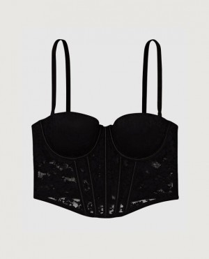 La Senza Lightly Lined Strapless Top Women's Bras Black | GS8nXVkA