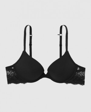 La Senza Push Up Plunge Women's Bras Black | g9mxRQkT