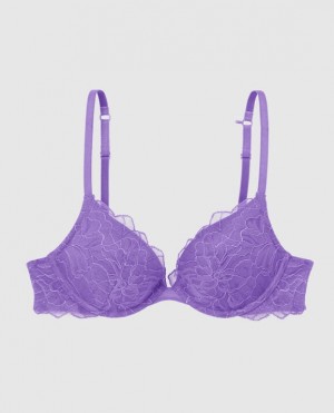 La Senza Push Up Plunge Women's Bras Flower | guHLtNmi