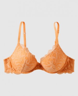 La Senza Push Up Plunge Women's Bras Orange Cream | uyLlt7RB