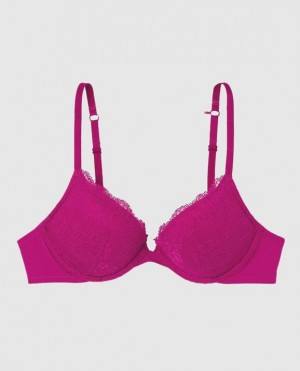 La Senza Push Up Plunge Women's Bras Pink | ir0G69XZ