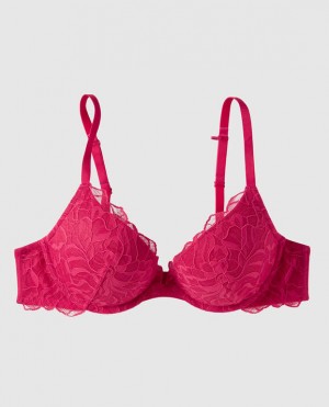 La Senza Push Up Plunge Women's Bras Sweet Raspberry | JBfQC9pd