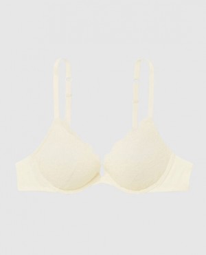 La Senza Push Up Plunge Women's Bras White | P8eH1f9q