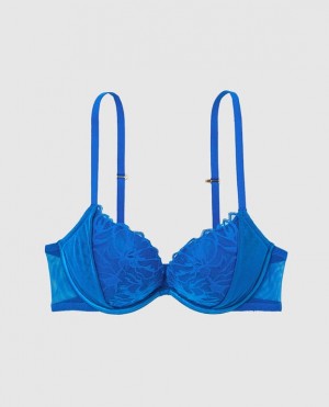 La Senza Push Up Women's Bras Deep Blue | E4XbA60u