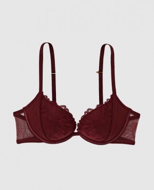 La Senza Push Up Women's Bras Red Burgundy | QI1QwXp9