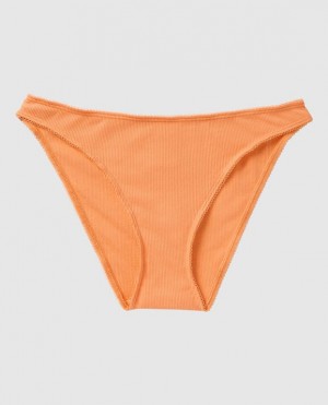 La Senza Ribbed Bikini Panty Women's Underwear Orange Cream | NpfFZKHf