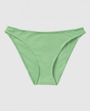 La Senza Ribbed Bikini Panty Women's Underwear Mint | cWZRfpU7