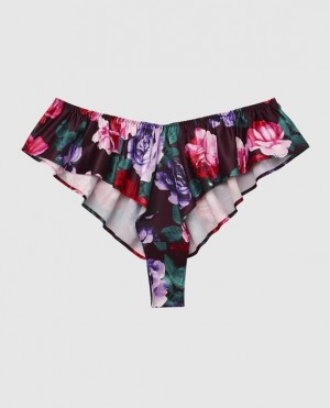 La Senza Satin Panty Women's Underwear After Hours Floral | ozeF3DZd