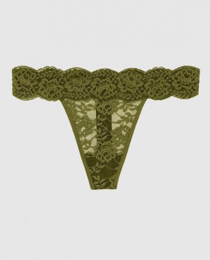 La Senza Thong Panty Women's Underwear Avocado | F6yAcigz