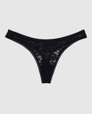 La Senza Thong Panty Women's Underwear Black | XZCok0ce