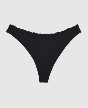 La Senza Thong Panty Women's Underwear Black | JCzQ6NpH