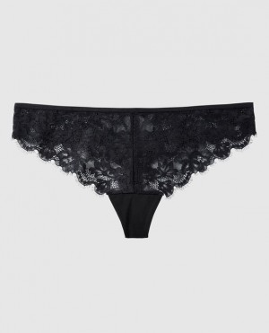 La Senza Thong Panty Women's Underwear Black | FA3BTKR5