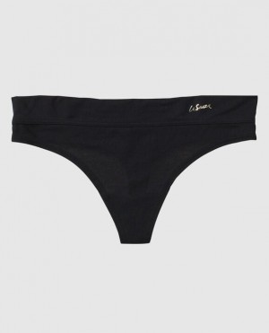 La Senza Thong Panty Women's Underwear Black | dB26Ieyg