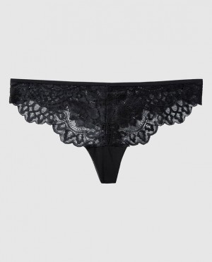 La Senza Thong Panty Women's Underwear Black | AqDNLefS