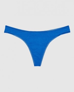 La Senza Thong Panty Women's Underwear Deep Blue | ZmmCekDs