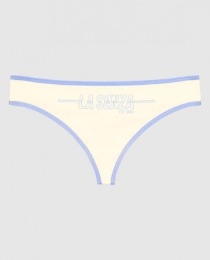 La Senza Thong Panty Women's Underwear Egret | 8A070bbx