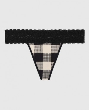 La Senza Thong Panty Women's Underwear Festive Check | WXGufydI