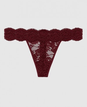 La Senza Thong Panty Women's Underwear Red Burgundy | I6gBuN2W