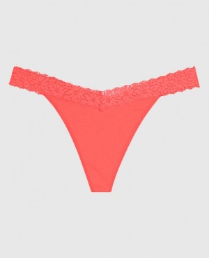 La Senza Thong Panty Women's Underwear Red | hU95qpKY