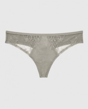 La Senza Thong Panty Women's Underwear Silver | bXwS6oTz