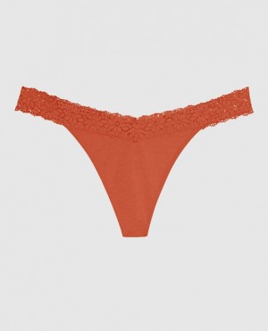 La Senza Thong Panty Women's Underwear Terra Cotta | FWWrGhXP