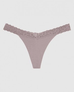 La Senza Thong Panty Women's Underwear Winterberry | 6NoDKl65