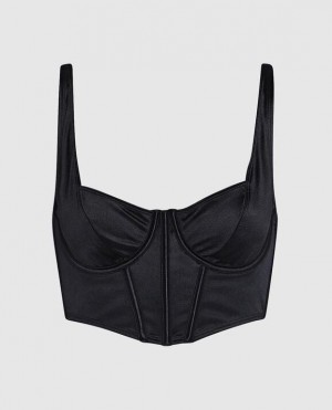 La Senza Unlined Top Women's Bras Black | pfDlkH8S