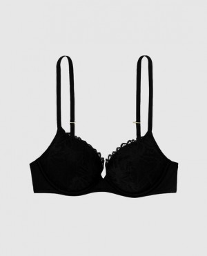 La Senza Up 2 Cup Push Up Women's Bras Black | gnSTb6aW