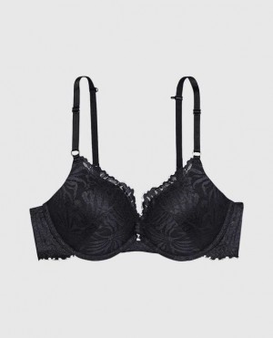 La Senza Up 2 Cup Push Up Women's Bras Black | PdftugXo