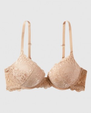 La Senza Up 2 Cup Push Up Women's Bras Rose Brown | QmduYkQf