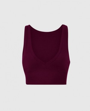 La Senza Waffle Crop Women's Nightwear Purple | Tzgpp5rO