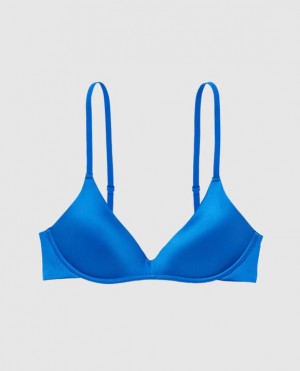 La Senza Wireless Light Push Up Women's Bras Deep Blue | iinu0FQ9