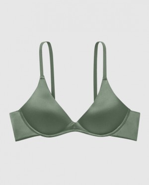 La Senza Wireless Light Push Up Women's Bras Dark Forest | vGcTDWDH