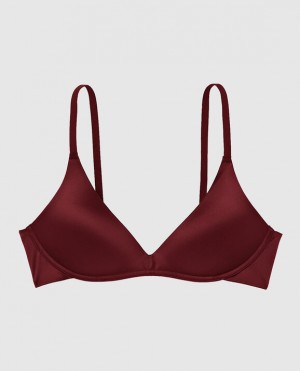 La Senza Wireless Light Push Up Women's Bras Red Burgundy | fq2zYttB