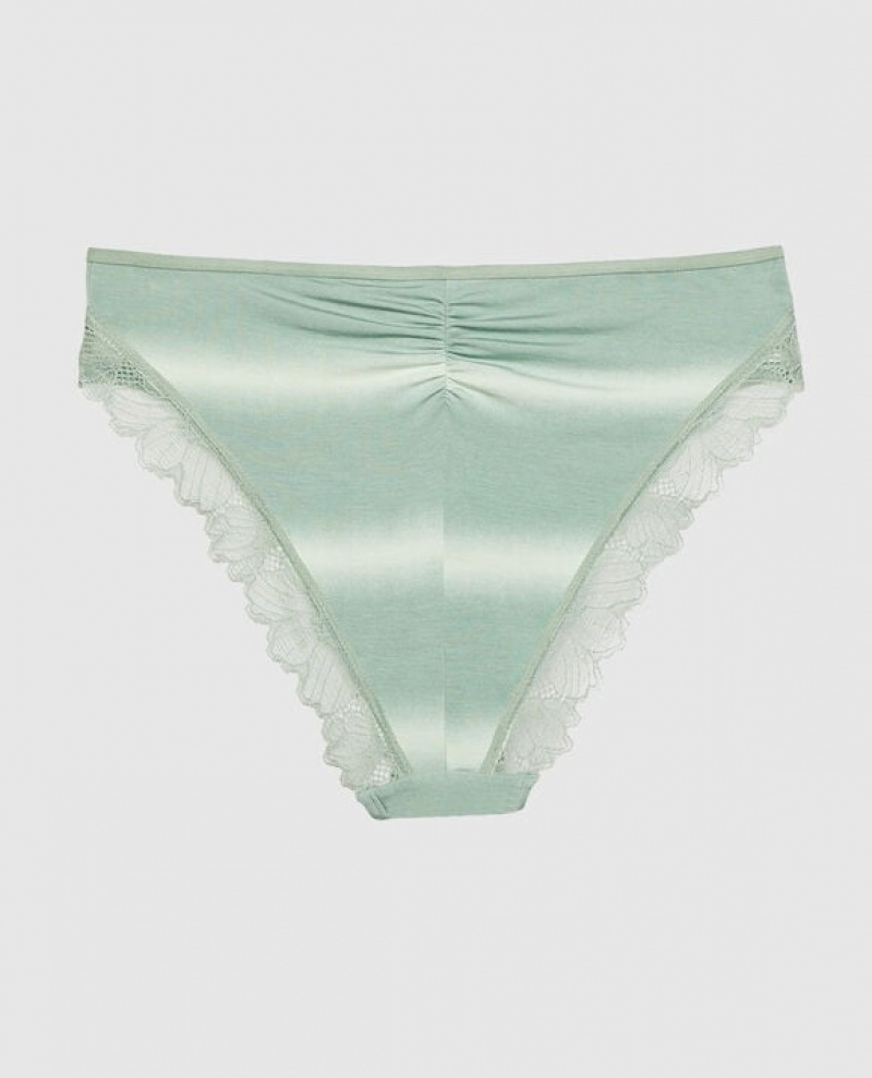 La Senza Bikini Panty Women's Underwear Turquoise Stripes | xirL3A35