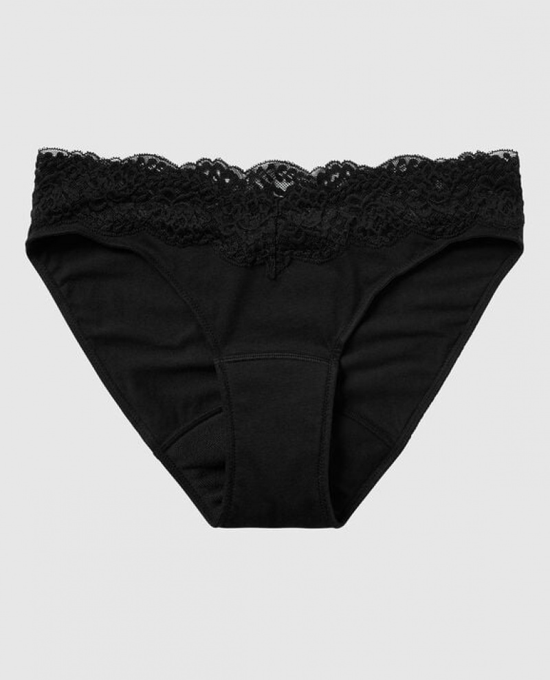 La Senza Bikini Period Panty Women\'s Underwear Black | XTwMXMFf