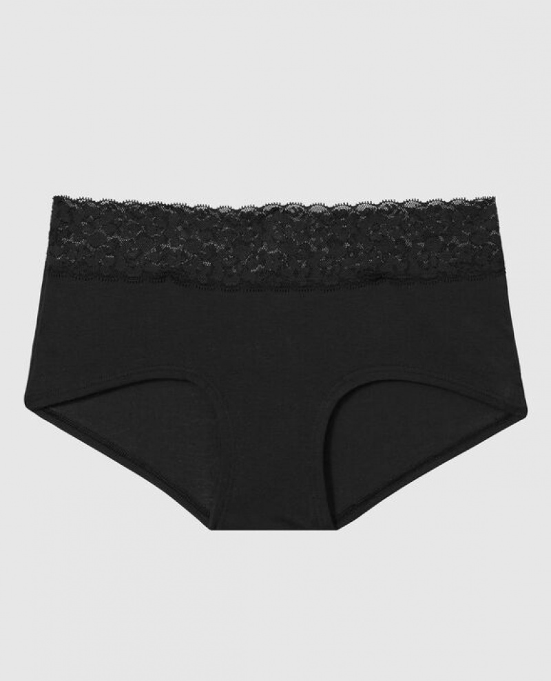 La Senza Boyshort Panty Women\'s Underwear Black | OYHn4iyM