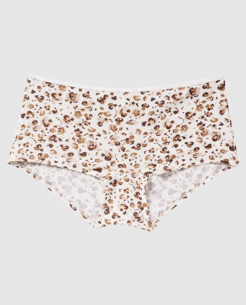 La Senza Boyshort Panty Women\'s Underwear Cream Leopard | Vd4oUZAA