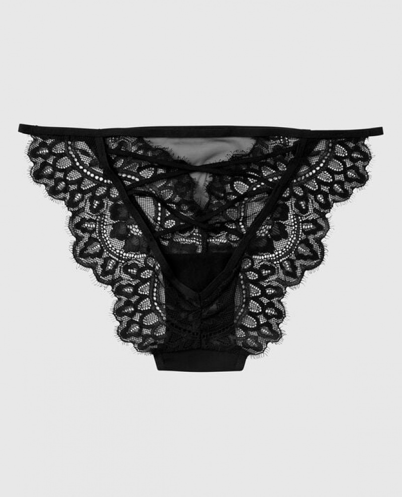 La Senza Bumless Bikini Panty Women's Underwear Black | tvkyYkSH