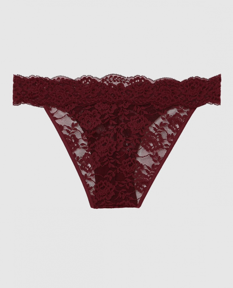 La Senza Cheeky Panty Women's Underwear Red Burgundy | iulGjjbA