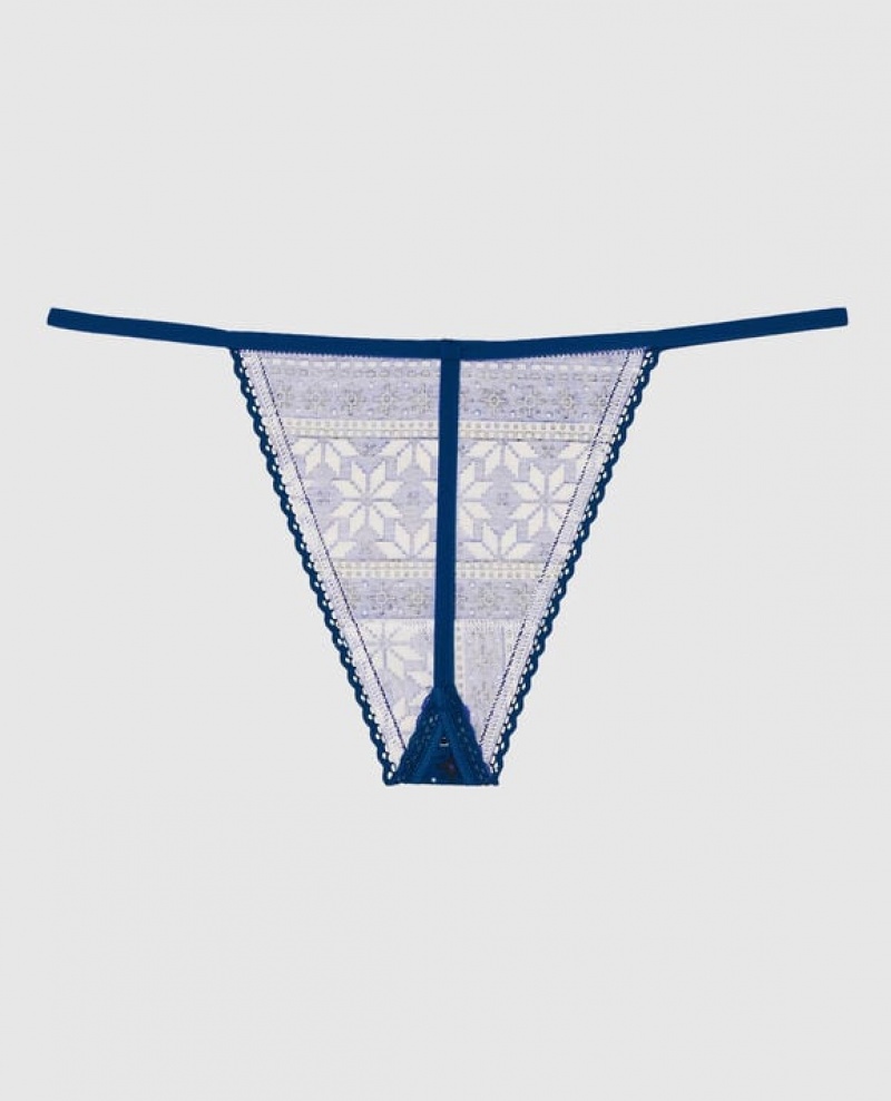 La Senza G-String Panty Women's Underwear Blue | grcJkxXn