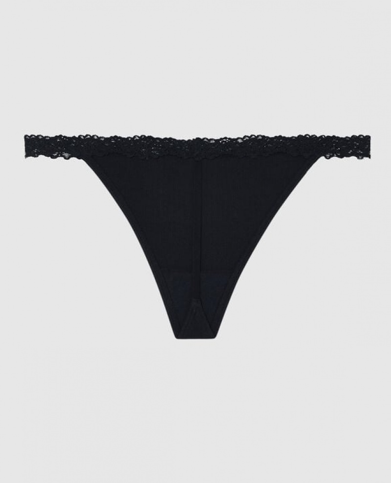 La Senza G-String Panty Women's Underwear Black | Ri3XE7jQ