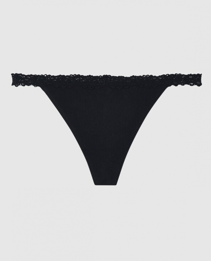 La Senza G-String Panty Women\'s Underwear Black | Ri3XE7jQ