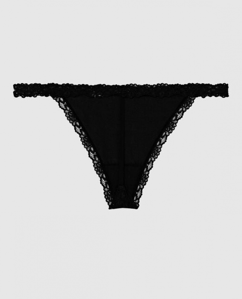 La Senza G-String Panty Women's Underwear Black | oER2jwQN