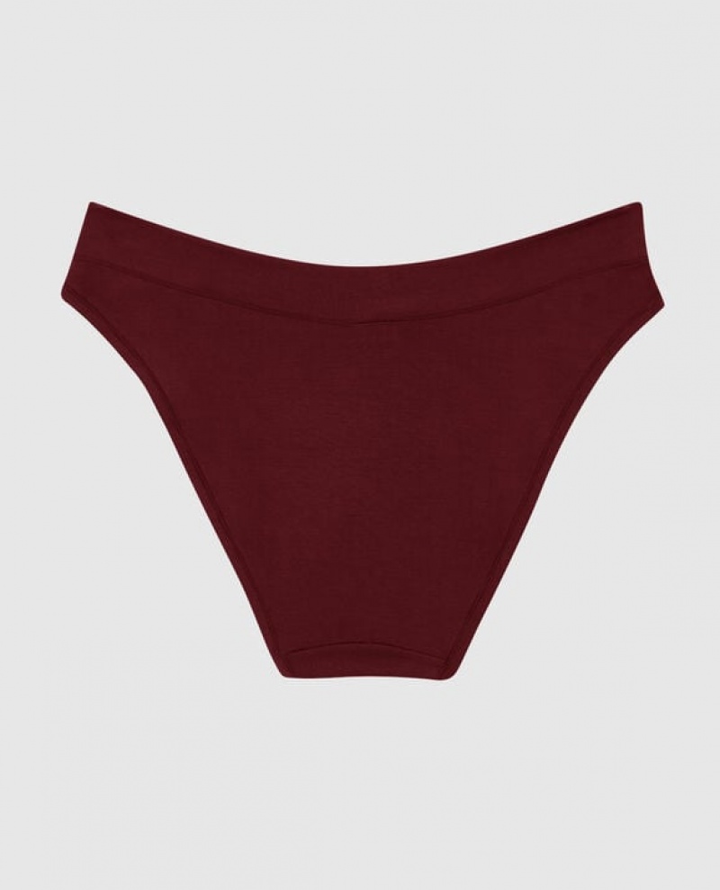 La Senza High Leg Bikini Panty Women's Underwear Red Burgundy | uJVChqlu