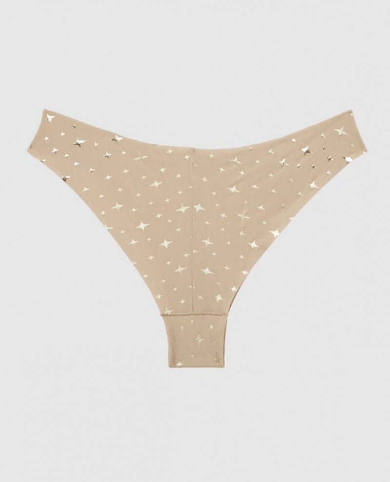 La Senza High Leg Cheeky Panty Women's Underwear Stardust Sparkle Rosetan | V7BP8lIA